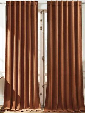 NWOT Rust Velvet Curtains, Two Panels, 52"x96"